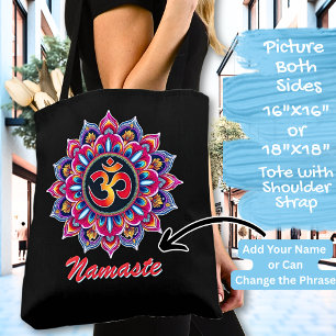 Naam toevoegen, Mandala met OM symbool op een Blac Draagtas