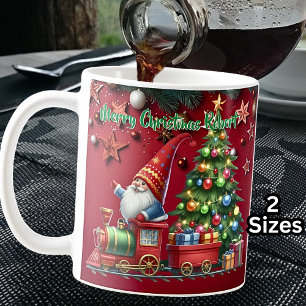 Naam toevoegen, Merry Christmas Santa Gnome Steam Koffiemok