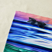 Naam toevoegen, Ocean Waves en Paarse Star Fish op Strandlaken (In situ)