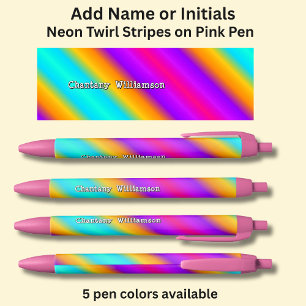 Naam toevoegen, op Neon twirl Zwarte Inkt Pen