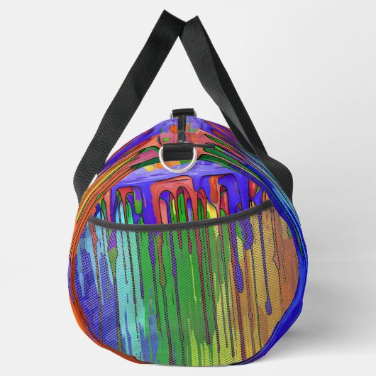 Naam toevoegen Paint druppels blauw groen Sinaasap Plunjezak (Rechts)