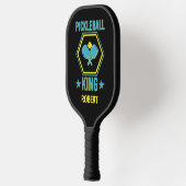 Naam toevoegen, Pickleball KING, Blue Yellow op Bl Pickleball Paddle (Links)