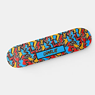 Naam toevoegen: Rode Gele Blauwe Graffiti Skateboa Skateboard