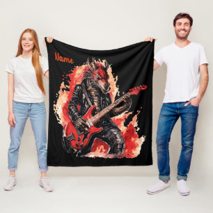 Naam toevoegen, Rood & Zwart Gitaar Dragon Musicia Fleece Deken