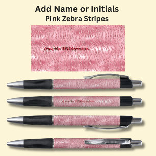 Naam toevoegen, roze zebra strepen pen