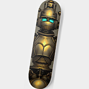 Naam toevoegen: Steampunk Robot Knight Skateboard