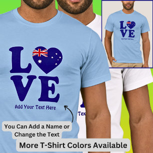 Naam toevoegen Tekst bewerken - Blue Love Australi T-shirt