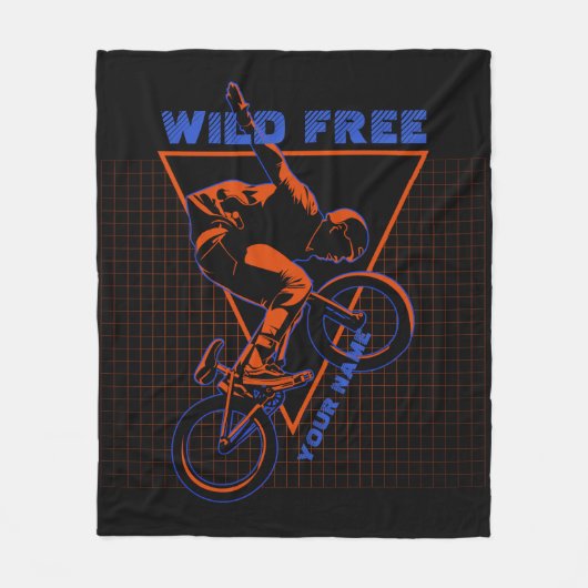 Naam toevoegen Tekst BMX Extreme Freestyle Red Geo Fleece Deken (Voorkant)