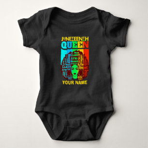 Naam toevoegen Tekst Juneteenth Black Queen Afro M Romper