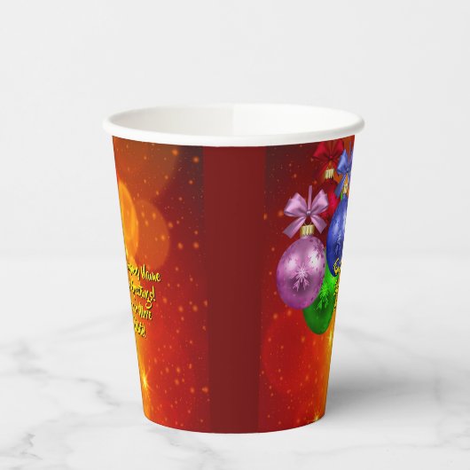 Naam toevoegen Tekst met kerstmis 20xx Papieren Bekers (Links)