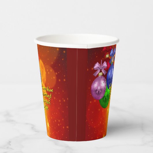 Naam toevoegen Tekst met kerstmis 20xx Papieren Bekers (Rechts)