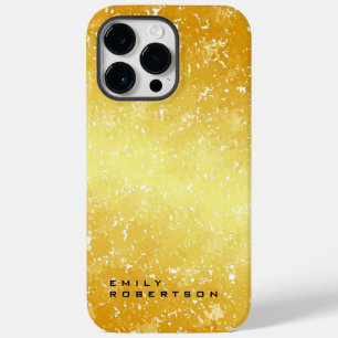 Naam toevoegen Trendy Modern Minimalist Gold Color Case-Mate iPhone 14 Pro Max Hoesje