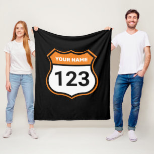 Naam toevoegen Uw Sinaasappel voor nummeridentific Fleece Deken