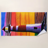 Naam toevoegen, vuurtoren op Sunset Beach Towel Strandlaken (Voorkant)