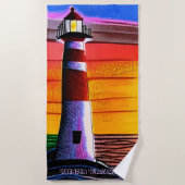Naam toevoegen, vuurtoren op Sunset Beach Towel Strandlaken (Voorkant)