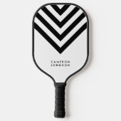 Naam toevoegen Wit en zwart minimalistische Chevro Pickleball Paddle (Achterkant)