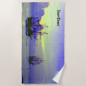 Naam toevoegen, zeilboot Ships Pirate, Blue Strandlaken (Voorkant)