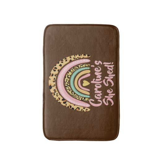 Naam toevoegen: zij heeft de roze regenbooghartsla badmat (Voorkant Verticaal)