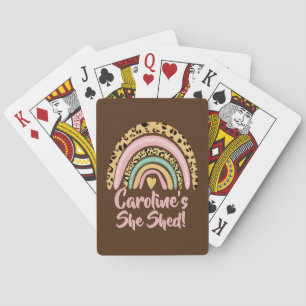 Naam toevoegen: zij heeft de roze regenbooghartsla pokerkaarten
