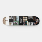 Naam toevoegen Zwarte fotocollage Sjabloon Skateboard (Horizontaal)