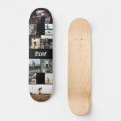 Naam toevoegen Zwarte fotocollage Sjabloon Skateboard (Voorkant)