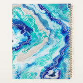 Naam Turquoise en Blue Marble Monogram Planner (Achterkant)