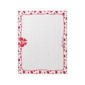 Naam: Valentijn Red Hearts Random Pattern Notitieblok (Gedraaid)