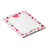 Naam: Valentijn Red Hearts Random Pattern Notitieblok (Schuin)