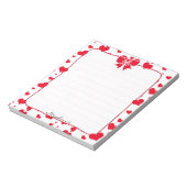 Naam: Valentijn Red Hearts Random Pattern Notitieblok (Gedraaid)