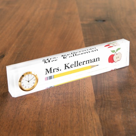 Naam van Apple- en Potcil-leraar Naambordje (Zijkant)