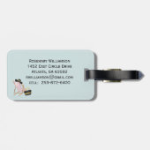 Naam van balkboomstructuurmonogram voor doorsnede bagagelabel (Achterkant horizontaal)