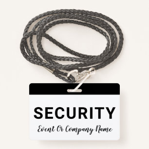 Naam van beveiligingspersoneelsbedrijf badge