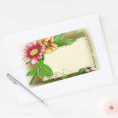 Naam van bloemen rechthoekige sticker (Envelop)