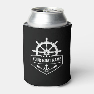 Naam van boot Nautical Anchor Oars & Ships Wheel Blikjeskoeler