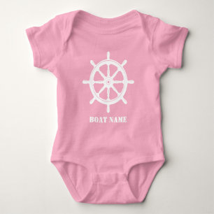 Naam van boot of Jouw naam Verzenden Helm Wheel Ro Romper