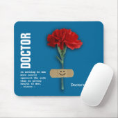 Naam van de aangepaste arts: Rode anjer Gift Muismat (Met muis)