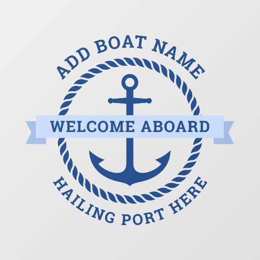 Naam van de anker- en touwgrensboot raamsticker (Vel)