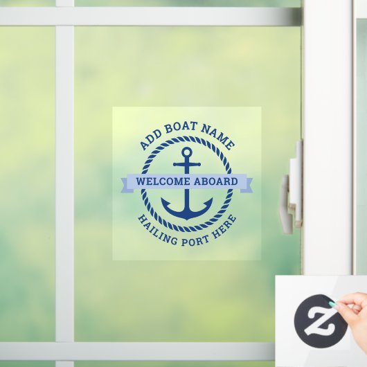 Naam van de anker- en touwgrensboot raamsticker (Huis)