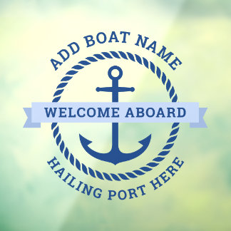 Naam van de anker- en touwgrensboot raamsticker