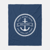 Naam van de ankerboot of het touw, heihaven fleece deken (Voorkant)