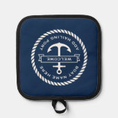 Naam van de ankerboot of het touw, heihaven pannenlap (Voorkant)