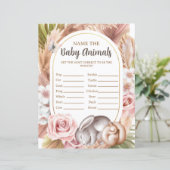 Naam van de Baby Animals Baby shower Game (Staand voorkant)