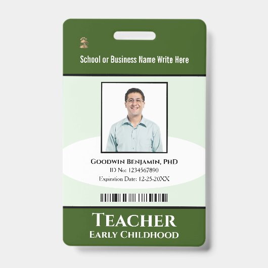 Naam van de balie van de werkkring van de school badge (Voorzijde)