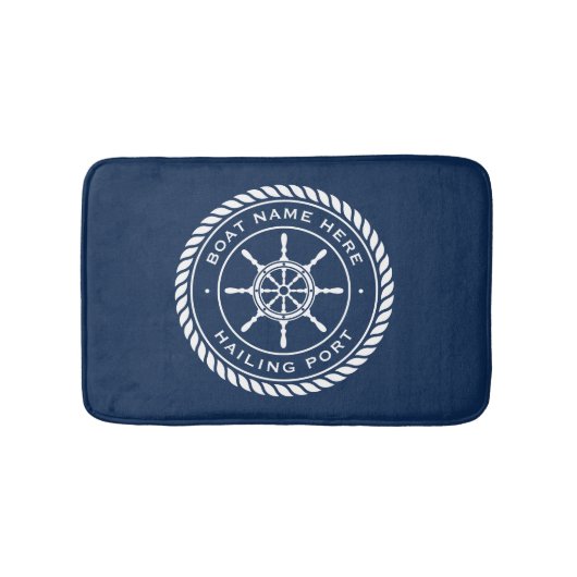 Naam van de boot en scheepskuikens van de haven badmat (Voorkant)
