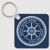 Naam van de boot en scheepskuikens van de haven sleutelhanger (Voorkant)