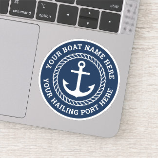 Naam van de boot en zwarte blauw van het heihaven sticker