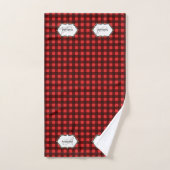 Naam van de buffelplaid-monogram DIY-initialen  Bad Handdoek (Handdoek)