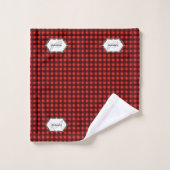 Naam van de buffelplaid-monogram DIY-initialen  Bad Handdoek (Wasdoekje)