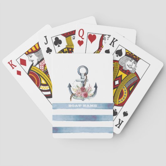 Naam van de cabine, ankervloerstroken pokerkaarten (Achterkant)