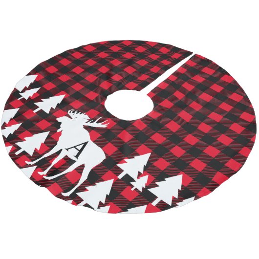 Naam van de familie Cabin Rustic Moose Buffalo Che Kerstboom Rok (Gekanteld)